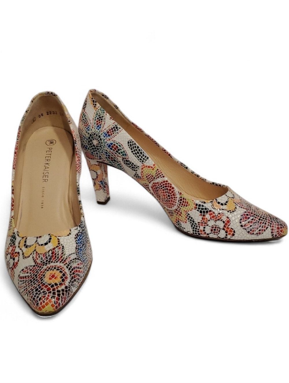 Peter Kaiser Floral Mosaic Pumps  Multicolored Size 9